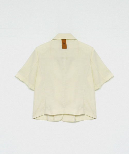 320SHOWROOM(320ショールーム)の「Utility Collar Short Sleeve Pocket Jacket Cream(その他アウター・レディース・その他・SMALL/MEDIUM)」の6枚目の写真