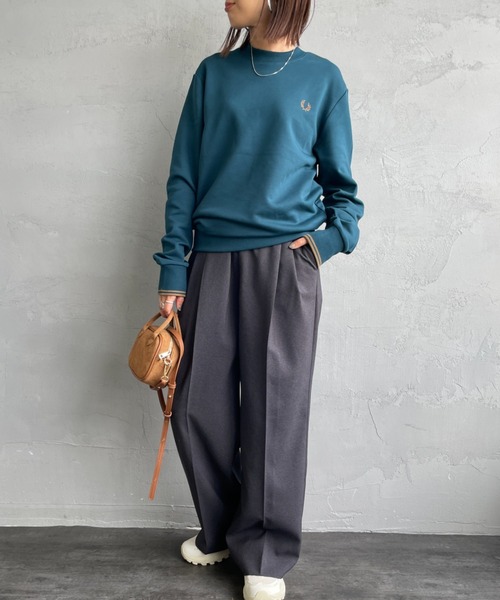 セール】[FRED PERRY/フレッドペリー] ワンポイント刺繍ロゴ クルー