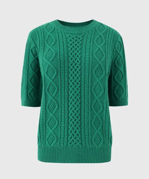 LOOKAST(ルックキャスト)の「グリーンロウケーブルウールニット(ニット/セーター・レディース・その他・ONE SIZE)」の3枚目の写真