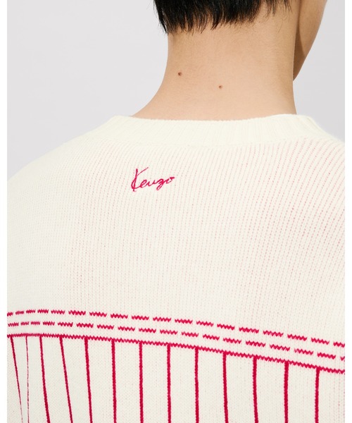 KENZO(ケンゾー)の「'KENZO Trompe L'oeil' カーディガン イン コットン ウール(カーディガン/ボレロ・メンズ・ホワイト系その他・LARGE/SMALL/MEDIUM)」の2枚目の写真
