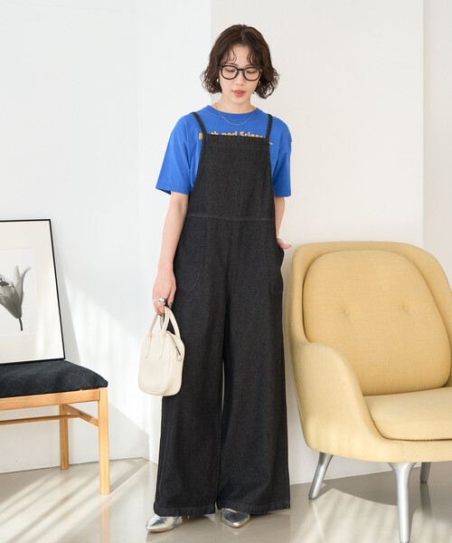 FREAK'S STORE（フリークスストア）の「限定展開　紐 デニム サロペット（サロペット/オーバーオール・レディース・グレー/ブルー/ネイビー/ブラック・SMALL/MEDIUM）」の2枚目の写真