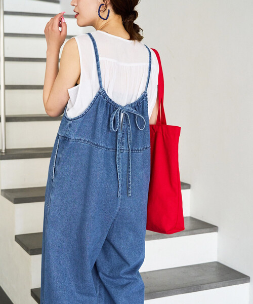 FREAK'S STORE（フリークスストア）の「限定展開　紐 デニム サロペット（サロペット/オーバーオール・レディース・グレー/ブルー/ネイビー/ブラック・SMALL/MEDIUM）」の18枚目の写真