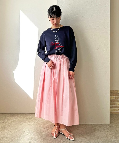 LHELBIE(レルビエ)の「イラストプリントロンT(Tシャツ/カットソー・レディース・ブラック/ネイビー/オフホワイト・M)」の22枚目の写真