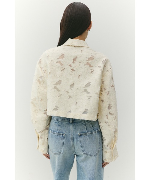 STYLEMIXER（スタイルミキサー）の「ジャガードショートジャケット（テーラードジャケット・レディース・アイボリー/ブラック・FREE）」の15枚目の写真