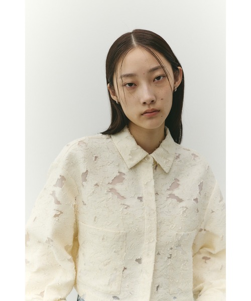 STYLEMIXER（スタイルミキサー）の「ジャガードショートジャケット（テーラードジャケット・レディース・アイボリー/ブラック・FREE）」の11枚目の写真