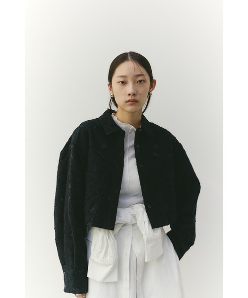 STYLEMIXER（スタイルミキサー）の「ジャガードショートジャケット（テーラードジャケット・レディース・アイボリー/ブラック・FREE）」の18枚目の写真