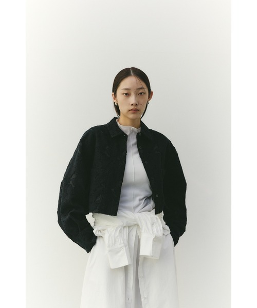 STYLEMIXER（スタイルミキサー）の「ジャガードショートジャケット（テーラードジャケット・レディース・アイボリー/ブラック・FREE）」の21枚目の写真