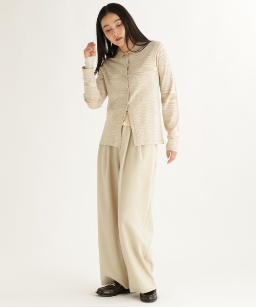 studio CLIP（スタディオクリップ）の「【daily CLIP】掠りボーダー襟付きカーディガン（カーディガン/ボレロ・レディース・ホワイト/ブルー・FREE）」の9枚目の写真