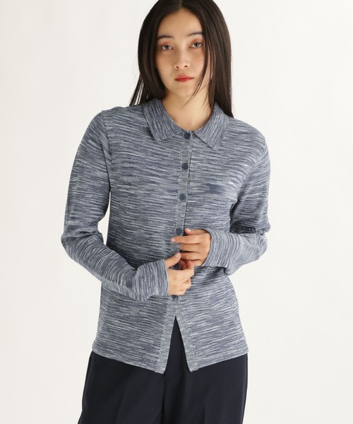 studio CLIP（スタディオクリップ）の「【daily CLIP】掠りボーダー襟付きカーディガン（カーディガン/ボレロ・レディース・ホワイト/ブルー・FREE）」の12枚目の写真