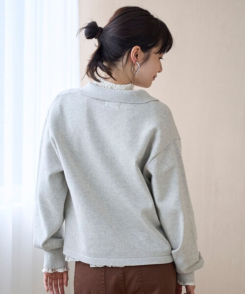 PENNEYS（ぺニーズ）の「【PENNEYS（ぺニーズ）別注】襟付きポロニット（ニット/セーター・レディース・ナチュラル/オフホワイト/ネイビー/ケリーグリーン/ベージュ・L/M）」の15枚目の写真