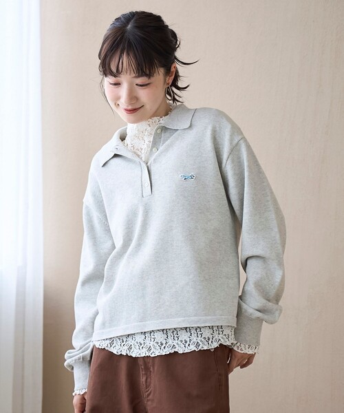 PENNEYS（ぺニーズ）の「【PENNEYS（ぺニーズ）別注】襟付きポロニット（ニット/セーター・レディース・ナチュラル/オフホワイト/ネイビー/ケリーグリーン/ベージュ・L/M）」の16枚目の写真