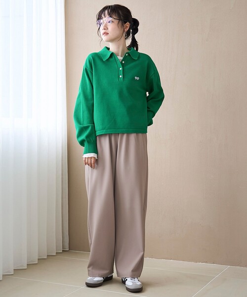 PENNEYS（ぺニーズ）の「【PENNEYS（ぺニーズ）別注】襟付きポロニット（ニット/セーター・レディース・ナチュラル/オフホワイト/ネイビー/ケリーグリーン/ベージュ・L/M）」の20枚目の写真