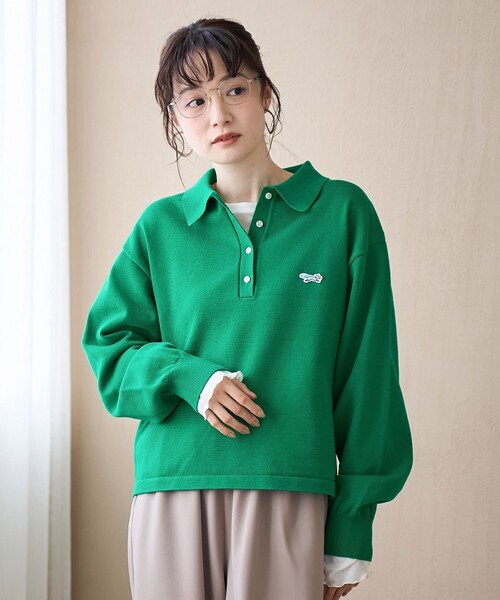 PENNEYS（ぺニーズ）の「【PENNEYS（ぺニーズ）別注】襟付きポロニット（ニット/セーター・レディース・ナチュラル/オフホワイト/ネイビー/ケリーグリーン/ベージュ・L/M）」の22枚目の写真