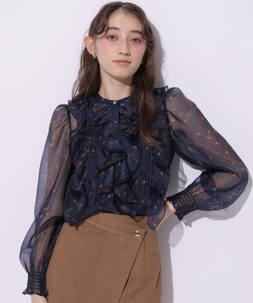 Rirandture(リランドチュール)の「チェリープリントフリルブラウス(シャツ/ブラウス・レディース・ネイビー/オフホワイト・2)」の22枚目の写真