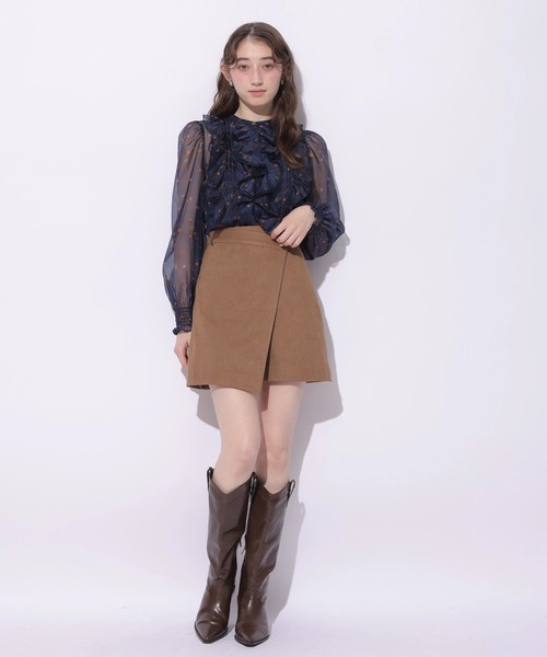 Rirandture(リランドチュール)の「チェリープリントフリルブラウス(シャツ/ブラウス・レディース・ネイビー/オフホワイト・2)」の3枚目の写真