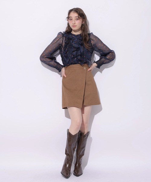 Rirandture(リランドチュール)の「チェリープリントフリルブラウス(シャツ/ブラウス・レディース・ネイビー/オフホワイト・2)」の4枚目の写真