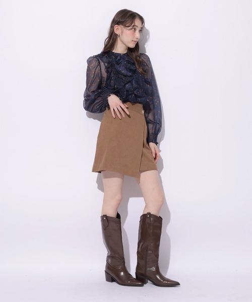 Rirandture(リランドチュール)の「チェリープリントフリルブラウス(シャツ/ブラウス・レディース・ネイビー/オフホワイト・2)」の5枚目の写真