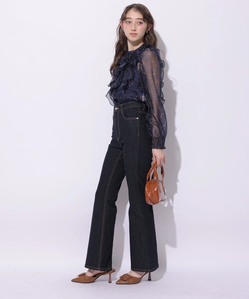 Rirandture(リランドチュール)の「チェリープリントフリルブラウス(シャツ/ブラウス・レディース・ネイビー/オフホワイト・2)」の11枚目の写真