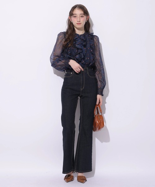 Rirandture(リランドチュール)の「チェリープリントフリルブラウス(シャツ/ブラウス・レディース・ネイビー/オフホワイト・2)」の12枚目の写真