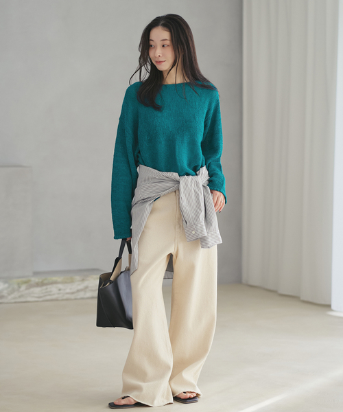 plage（プラージュ）の「《追加》linen mix loose プルオーバー（ニット/セーター・レディース・ベージュ系その他/ライトブルー/チョコ・FREE）」の8枚目の写真