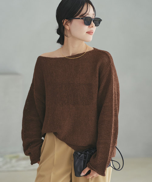 plage（プラージュ）の「《追加》linen mix loose プルオーバー（ニット/セーター・レディース・ベージュ系その他/ライトブルー/チョコ・FREE）」の13枚目の写真