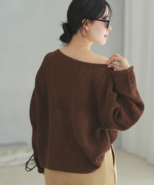 plage（プラージュ）の「《追加》linen mix loose プルオーバー（ニット/セーター・レディース・ベージュ系その他/ライトブルー/チョコ・FREE）」の16枚目の写真