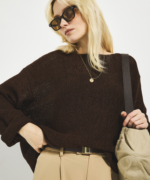 plage（プラージュ）の「《追加》linen mix loose プルオーバー（ニット/セーター・レディース・ベージュ系その他/ライトブルー/チョコ・FREE）」の18枚目の写真