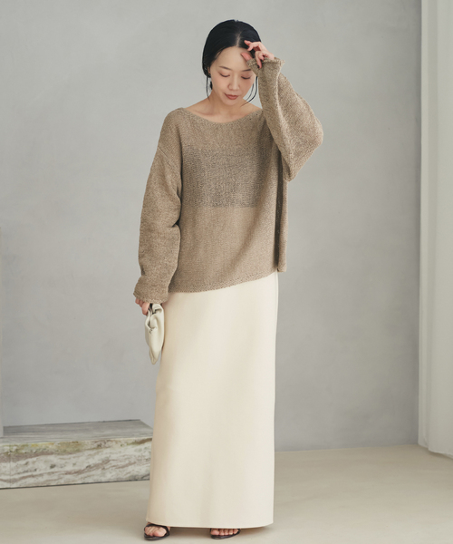 plage（プラージュ）の「《追加》linen mix loose プルオーバー（ニット/セーター・レディース・ベージュ系その他/ライトブルー/チョコ・FREE）」の19枚目の写真