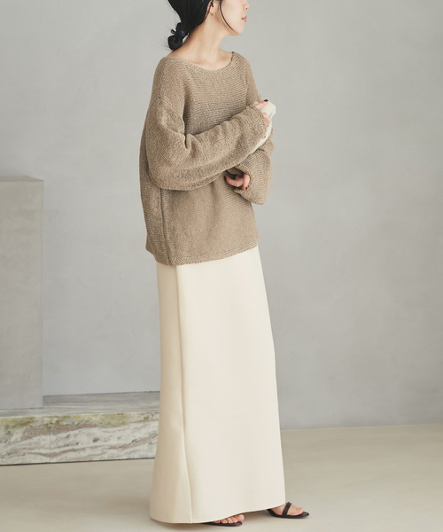 plage（プラージュ）の「《追加》linen mix loose プルオーバー（ニット/セーター・レディース・ベージュ系その他/ライトブルー/チョコ・FREE）」の20枚目の写真