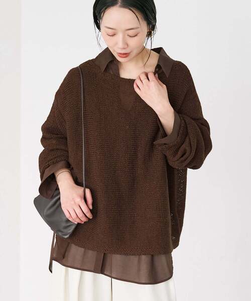追加》linen mix loose プルオーバー(ニット/セーター)|Plage 追加》linen mix loose プルオーバー(ニット/セーター)|Plage