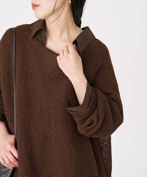 plage(プラージュ)の「《追加》linen mix loose プルオーバー(ニット/セーター・レディース・ベージュ系その他/ライトブルー/チョコ・FREE)」の9枚目の写真