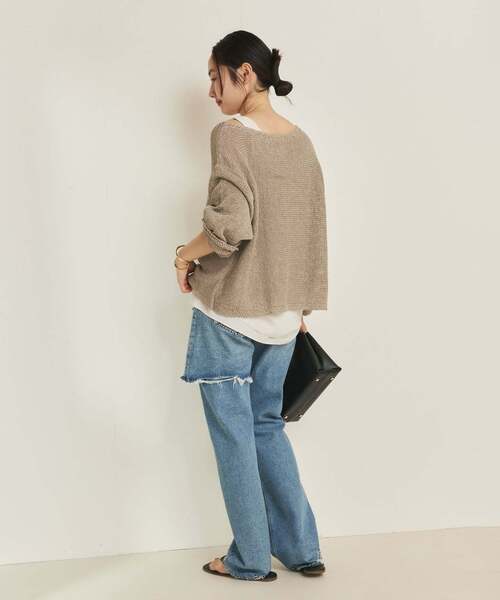 追加》linen mix loose プルオーバー(ニット/セーター)|Plage 追加》linen mix loose プルオーバー(ニット/セーター)|Plage