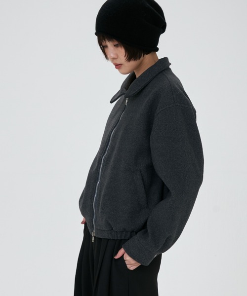 full/fill.(フルフィル)の「melton like double zip jacket / メルトンライクダブルジップジャケット(ブルゾン・レディース・ダークグレー/アイボリー・FREE)」の11枚目の写真