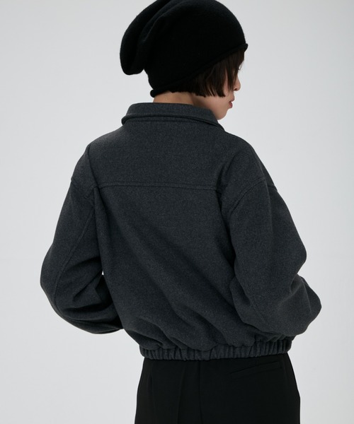 full/fill.(フルフィル)の「melton like double zip jacket / メルトンライクダブルジップジャケット(ブルゾン・レディース・ダークグレー/アイボリー・FREE)」の12枚目の写真