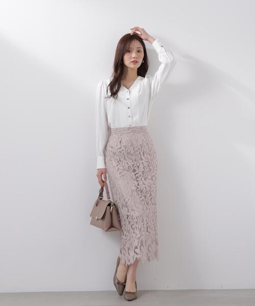 PROPORTION BODY DRESSING（プロポーションボディドレッシング）の「レースタイトスカート / 1216120204（スカート・レディース・ネイビー/ベージュ/ホワイト系その他・SMALL/MEDIUM/P/S）」の3枚目の写真