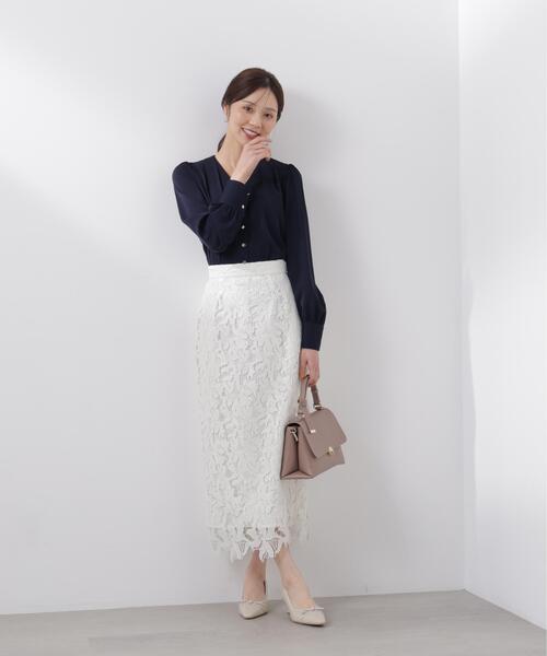 PROPORTION BODY DRESSING(プロポーションボディドレッシング)の「レースタイトスカート / 1216120204(スカート・レディース・ネイビー/ベージュ/ホワイト系その他・SMALL/MEDIUM/P/S)」の7枚目の写真