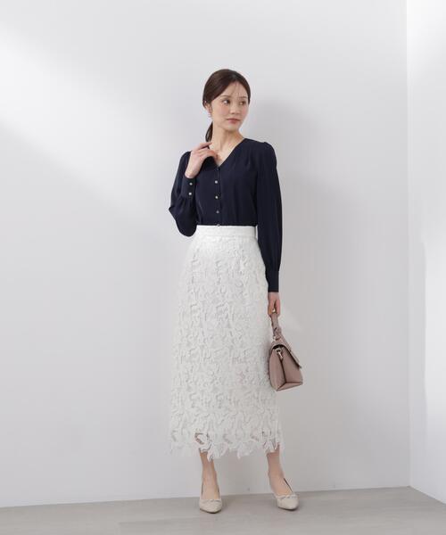 PROPORTION BODY DRESSING(プロポーションボディドレッシング)の「レースタイトスカート / 1216120204(スカート・レディース・ネイビー/ベージュ/ホワイト系その他・SMALL/MEDIUM/P/S)」の8枚目の写真