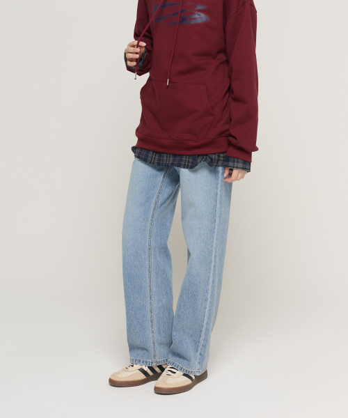 CARGOBROS FOR WOMAN(カーゴブロスフォーウィメン)の「プレミアムセミワイドデニムパンツ(ブルー)(デニムパンツ・レディース・その他・SMALL/MEDIUM/LARGE)」の3枚目の写真