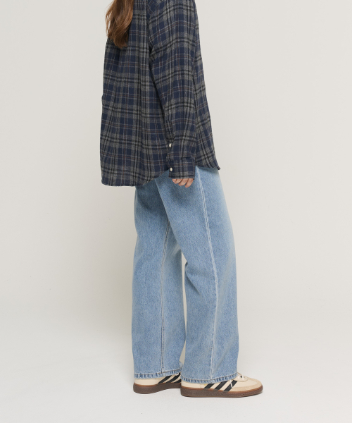 CARGOBROS FOR WOMAN(カーゴブロスフォーウィメン)の「プレミアムセミワイドデニムパンツ(ブルー)(デニムパンツ・レディース・その他・SMALL/MEDIUM/LARGE)」の5枚目の写真