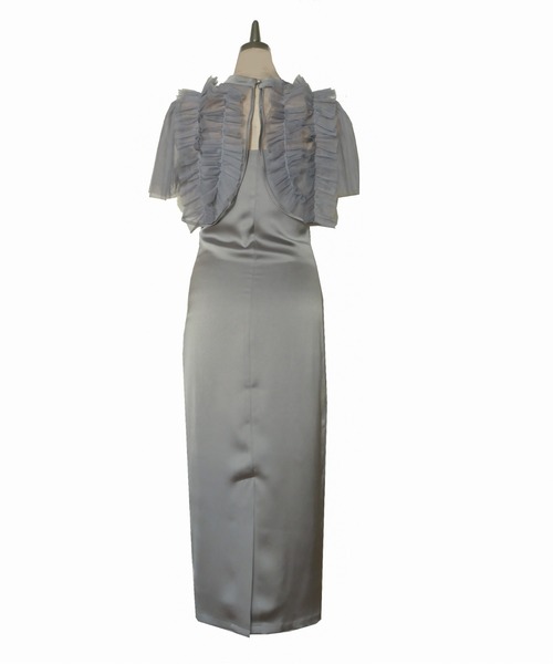 My shawty(マイシャウティー)の「satin bijou set dress(ドレス・レディース・ブルーグレー/ブラック/イエロー・SMALL/MEDIUM)」の14枚目の写真