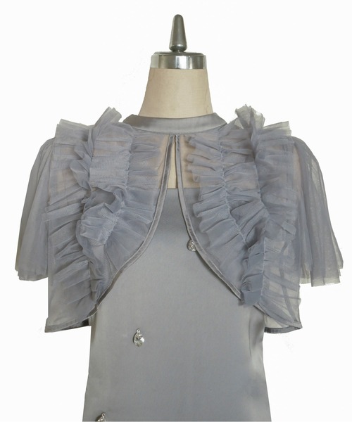 My shawty(マイシャウティー)の「satin bijou set dress(ドレス・レディース・ブルーグレー/ブラック/イエロー・SMALL/MEDIUM)」の13枚目の写真