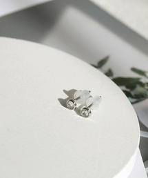 ピュアチタンポスト ミニフレームストーンピアス［金属アレルギー対応］