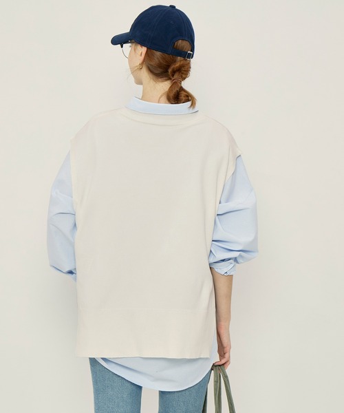 coca（coca）（コカ）の「ニットVネックベスト（ベスト・レディース・グレー/アイボリー・L/M）」の10枚目の写真