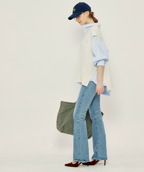 coca（coca）（コカ）の「ニットVネックベスト（ベスト・レディース・グレー/アイボリー・L/M）」の13枚目の写真