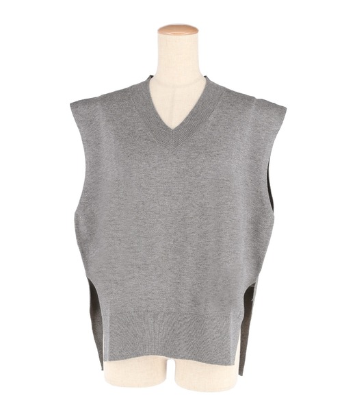 coca（coca）（コカ）の「ニットVネックベスト（ベスト・レディース・グレー/アイボリー・L/M）」の20枚目の写真