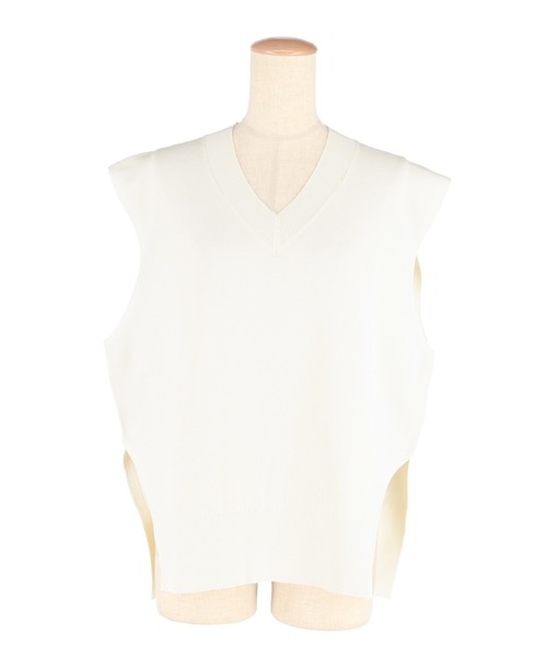 coca（coca）（コカ）の「ニットVネックベスト（ベスト・レディース・グレー/アイボリー・L/M）」の21枚目の写真