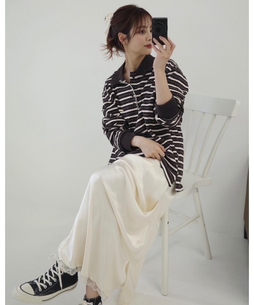 jumelle(ジュメロ)の「ドレープサテンスカート(スカート・レディース・アイボリー・SMALL/MEDIUM)」の8枚目の写真