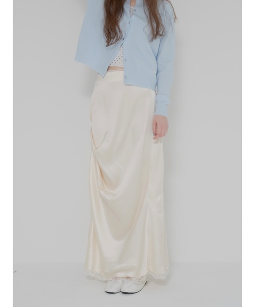 jumelle(ジュメロ)の「ドレープサテンスカート(スカート・レディース・アイボリー・SMALL/MEDIUM)」の2枚目の写真