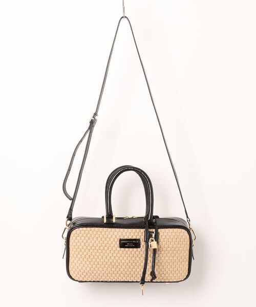 CHRISTIAN VILLA(クリスチャンヴィラ)の「【CHRISTIAN VILLA】チャーム付きラフィアコンビ横長バッグ(Q66418)(ハンドバッグ・レディース・ブラック系その他・ALL)」の9枚目の写真