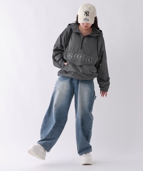 repipi armario（レピピ アルマリオ）の「ハーフZIPアノラックパーカー（パーカー・キッズ・ブラック系その他/ブラック/チェック・MEDIUM/LARGE）」の4枚目の写真